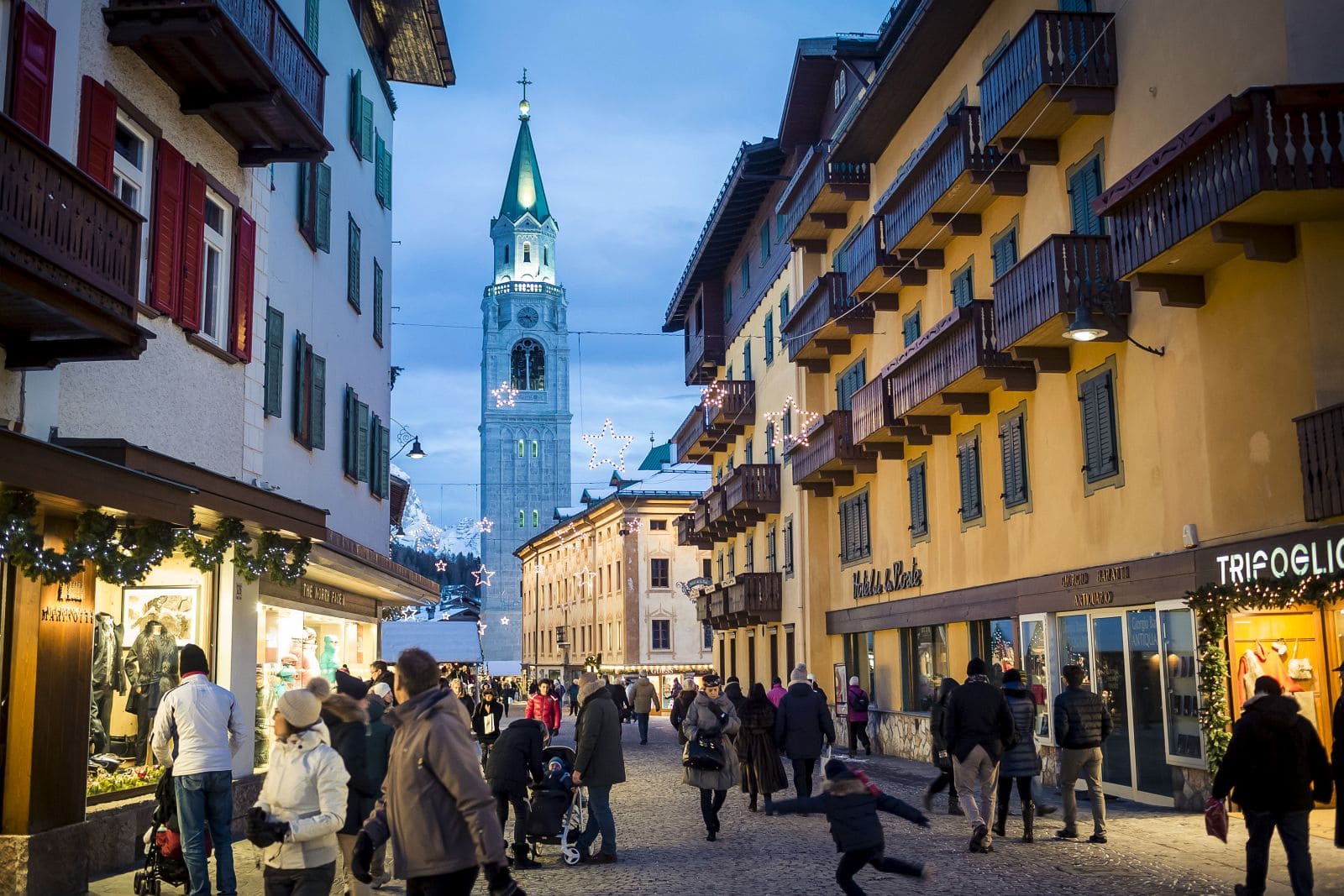 Corso Italia, centro comercial e pedestre de Cortina d’Ampezzo